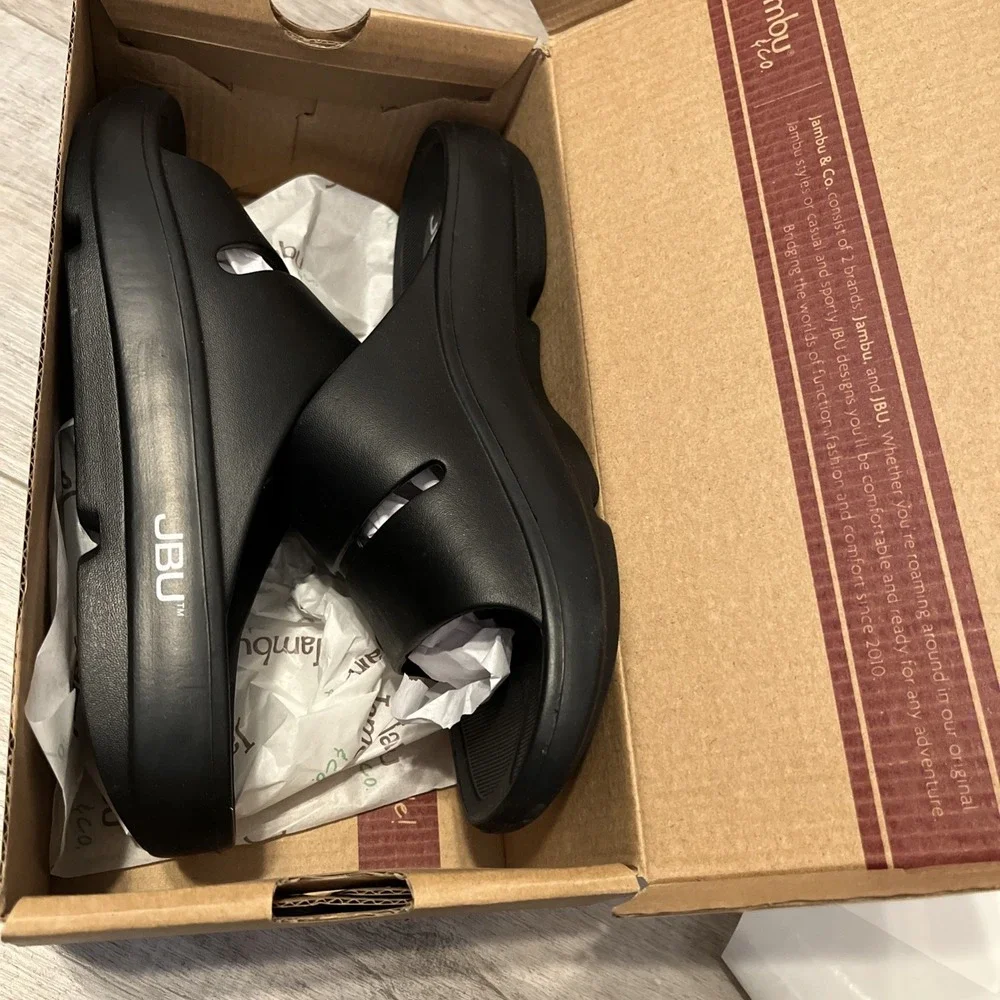 JBU Women Dover Recovery  Slides in Black Size 10 NIB - Picture 5 of 5